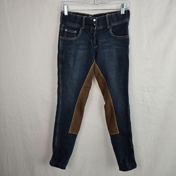 Goode Rider Jeans Women's 26 Regular Blue Brown Equestrian - Picture 1 of 16